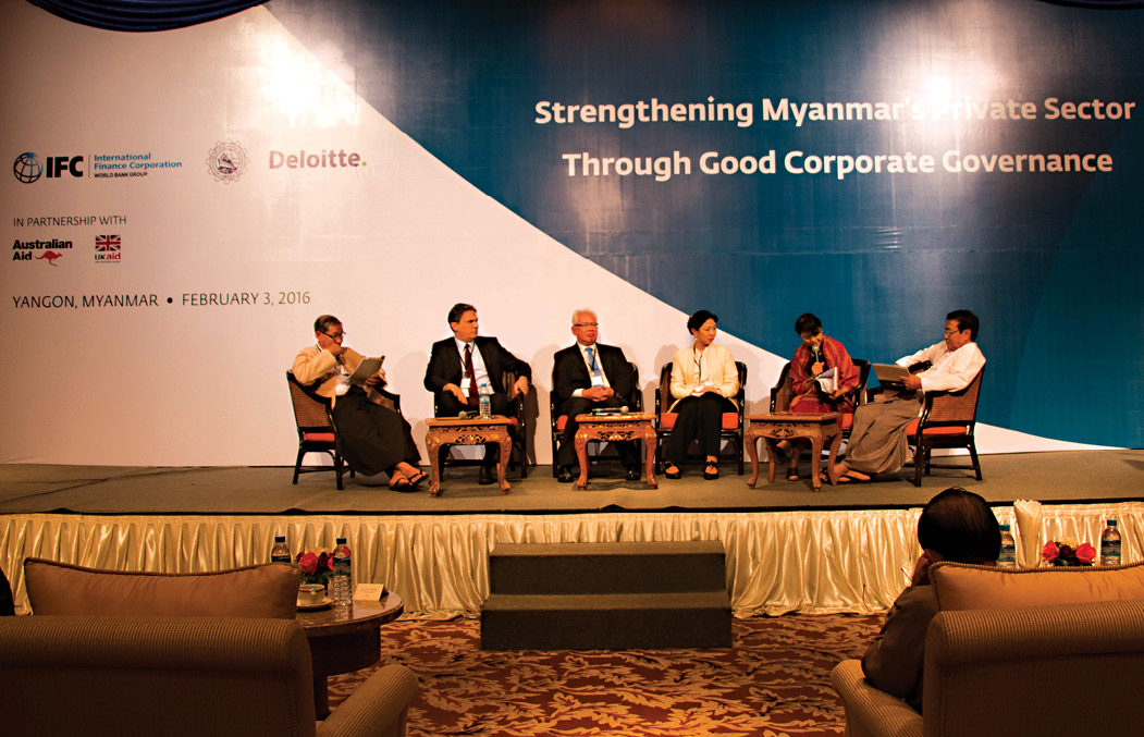 Corporate Governance Forum: Organized by IFC and the UMFCCI in Yangon, Myanmar in February. Chris Razook is pictured second from the left.