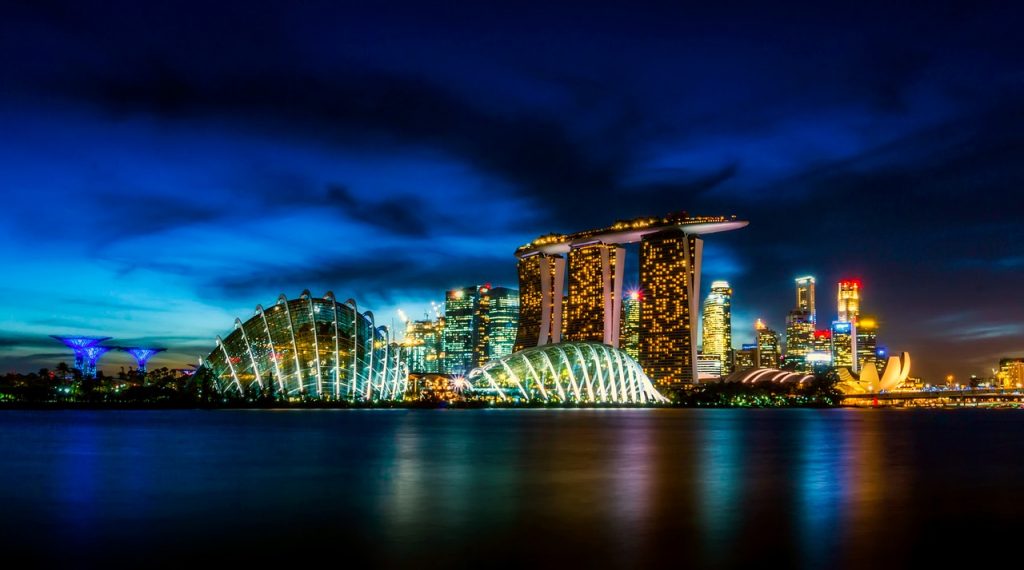 Singapore Skyline at Night