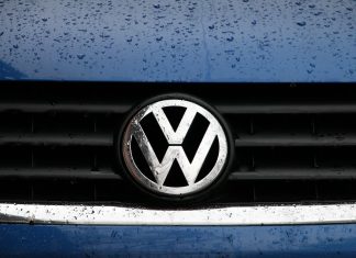 VW badge blue bonnet