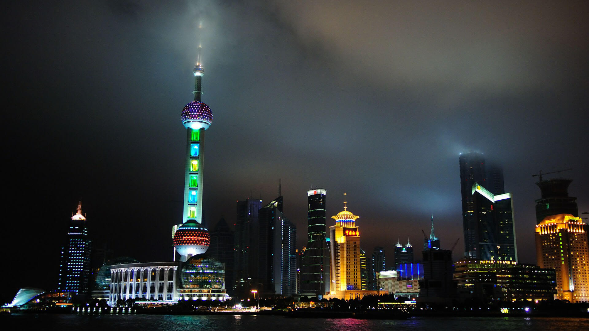 Shanghai skyline at night