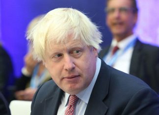 Boris Johnson, UK PM, looking serious