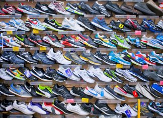 Trainers, sneakers in shop