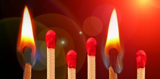Matches burning, burnout