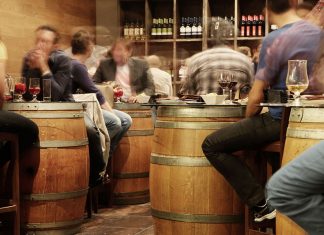 Bar, interior, people drinking