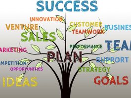 sales, marketing, growth, business keywords illustration