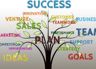 sales, marketing, growth, business keywords illustration
