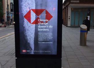 Greenwashing HSBC ad in Bristol