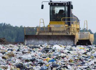 Landfill, bulldozer, waste management