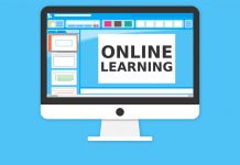 Online learning, e-learning, ed-tech illustration