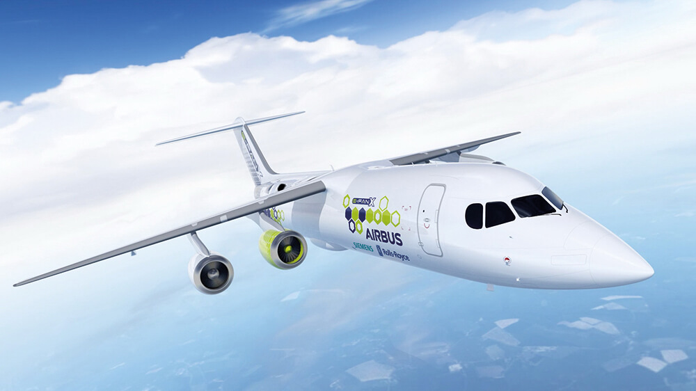 E-Fan X hybrid aircraft — 3D render