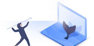 whaling attack, cybersecurity illustration