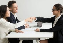 Job interview, people shaking hands