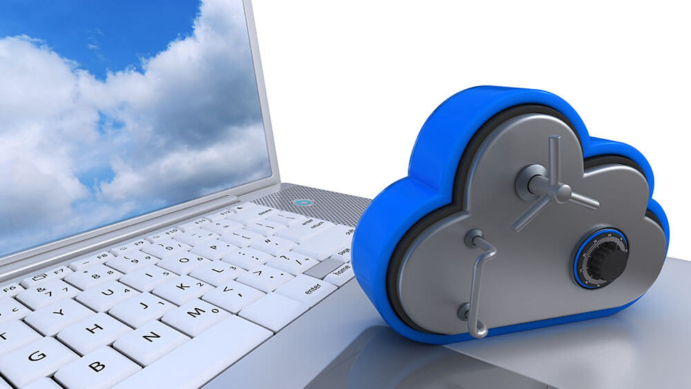 Cloud computing security, cybersecurity illustration