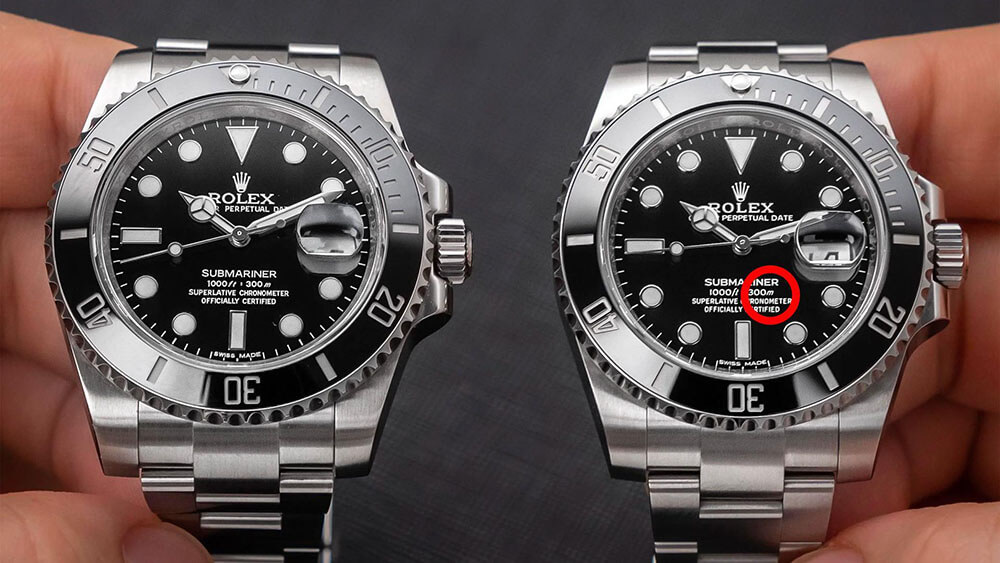 Counterfeit goods: real and fake Rolex watches