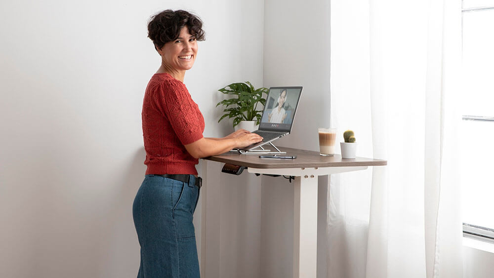 Standing desk, ergonomic workstation, not sitting